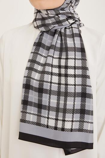 Armine Trend Black-gray Plaid Pattern Modal Shawl 4713-01