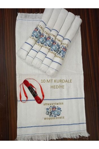 yörük tuhafiye Circumcision Towel Car Towel Convoy Towel with Ribbon Gift 12 Pack Circumcision Wedding Towel Gift