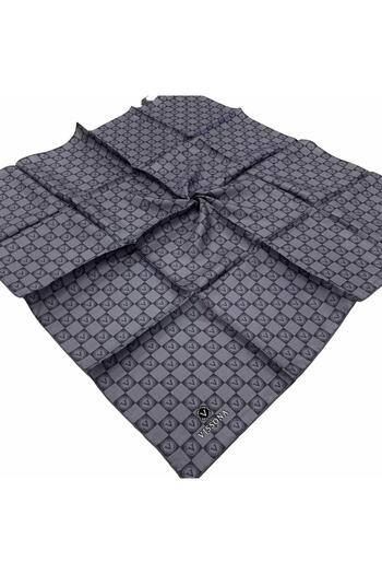 Vissona Γκρι-3 Checkers Pattern Tivil Silk Scarf 51495-0028