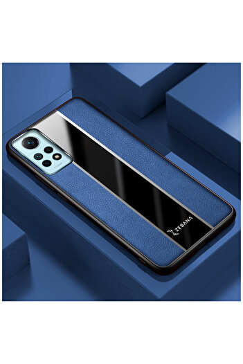 Zebana Xiaomi Redmi Note 12 Pro Uyumlu Kılıf Premium Deri Kılıf Mavi