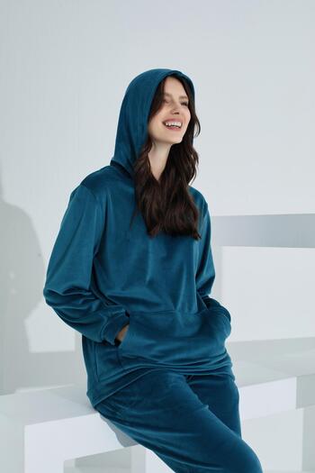 Etoile Γυναικεία αθλητική φόρμα Soft Kangaroo Pocket Hooded Velvet