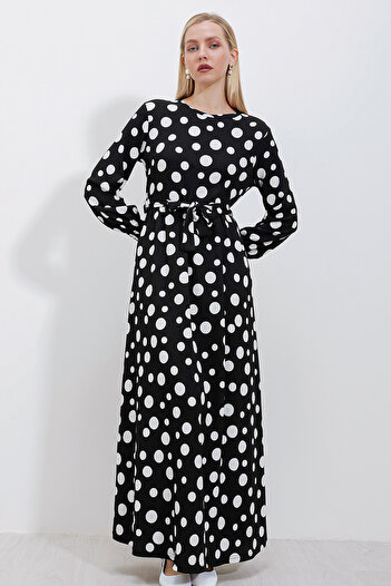 Bigdart 1525 Knitted Hijab Dress - P. Black
