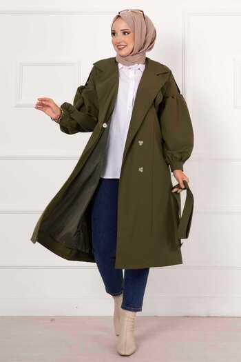 EBRUTESETTÜR Balloon Arm Portable Belted Waterproof Trench