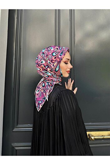 İpekhan Relax Ebruli Soft Scarf Pink 1147-05