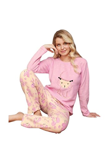 ROYAM Pijamood Women's Winter Fleece Long Sleeve Pajamas Set