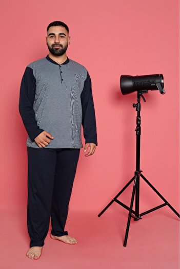 CALİA Plus Size Men's Pajama Set Oversize New Season
