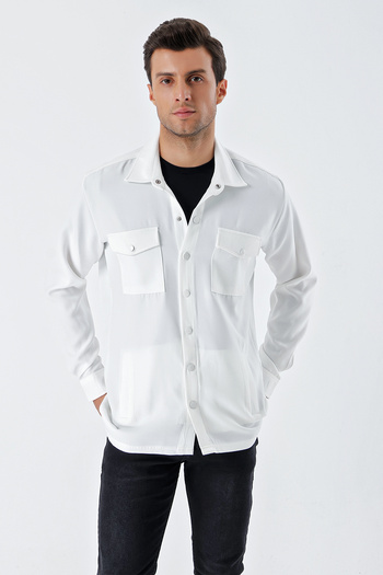 Bigdart Ανδρικό πουκάμισο Oversize 20193 - Λευκό