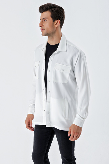 Bigdart Ανδρικό πουκάμισο Oversize 20193 - Λευκό