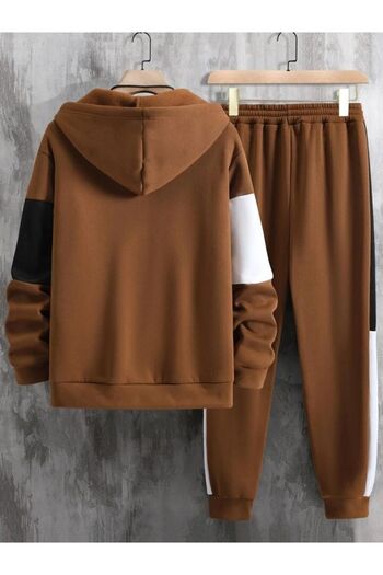Keywest Children's Unprinted Oversize Pieced Hooded Cardigan Tracksuit Set