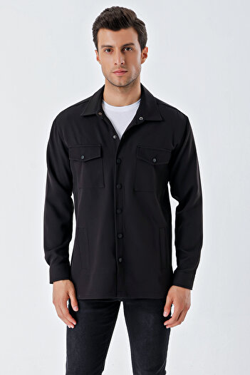 Bigdart Ανδρικό πουκάμισο Oversize 20193 - Μαύρο