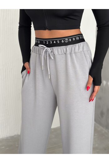 winmoda BAXER Waist Sweatpants - Φαρδύ πόδι / Ελαστική παραμορφωμένη λεπτομέρεια Trackpot