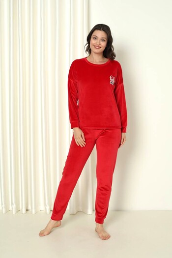 SEBOTEKS Soft Textured Velvet Women's Pajamas Set 20820