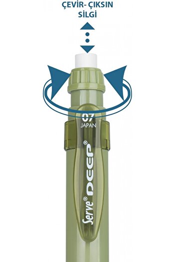 Serve Deep Natural Colors 0.7mm Mechanical Pencil - Leaf Green
