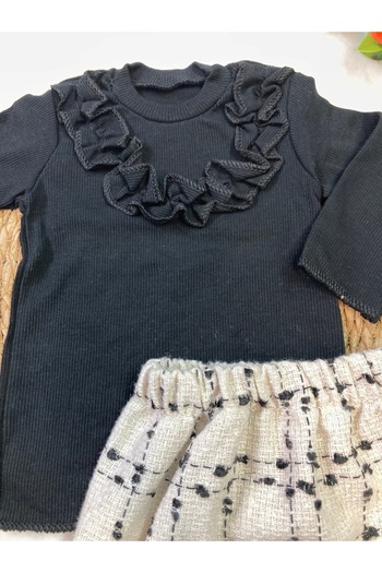 ESES BEBE Baby Black Scrambles Skirt-Bluz Set Set