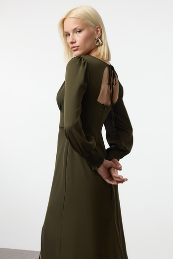 Trendyol Collection Khaki Midi Woven Dress - Twoaw23el01050