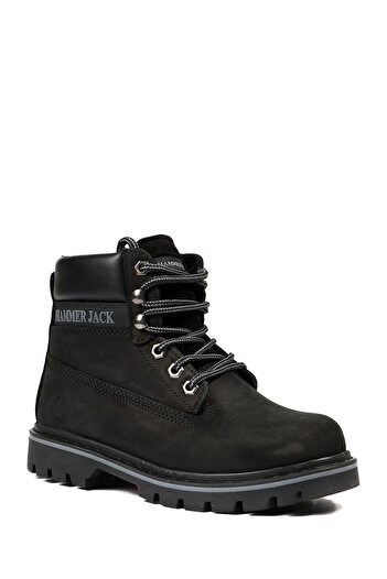 Hammer Jack Roller Boot Γνήσιο δέρμα Μαύρο Nubuck Ανδρικές Μπότες εξωτερικού χώρου
