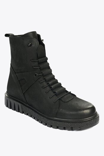 Hammer Jack Γυναικείες μπότες Ykm Nubuck από γνήσιο δέρμα μαύρο λεπτό