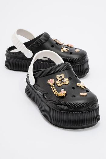 Ccway Black and White Women's Flat Slippers
