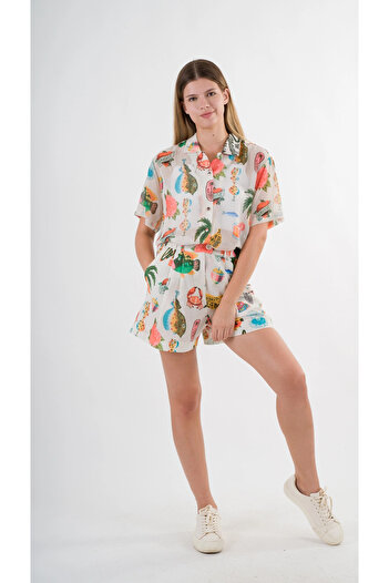 hazelin Colorful Oversize Chiffon Shirt - Long and Short Sleeve, Hzl24S-Yy996