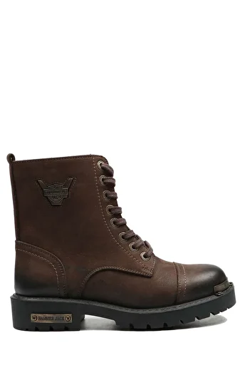 Hammer Jack Γυναικείες μπότες Nubuck από γνήσιο δέρμα καφέ πλυμένο