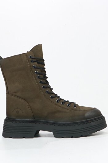 Hammer Jack Loberia Genuine Leather Khaki Women's Boots