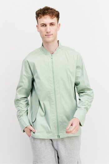 Tribe of 6 Men Plain Bomber Jacket, Light Green