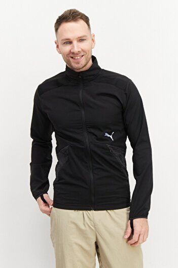 Puma Men Sportswear Fit Long Sleeve Running Jacket, Black