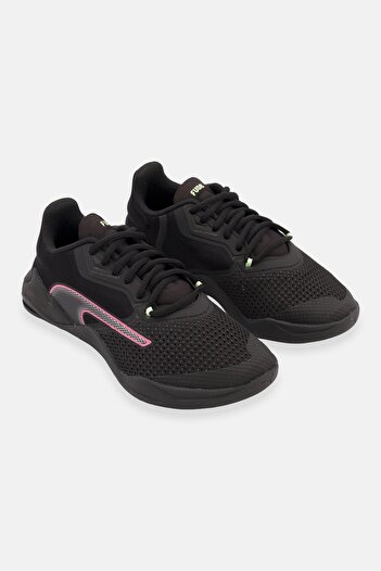 Puma Women Fuse Lace Up Running Shoes, Black