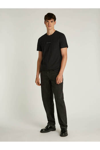 Calvin Klein Jeans Crew Neck Embroidered Black Men's T-Shirt J30J 3256490 Gm Monologo Tee