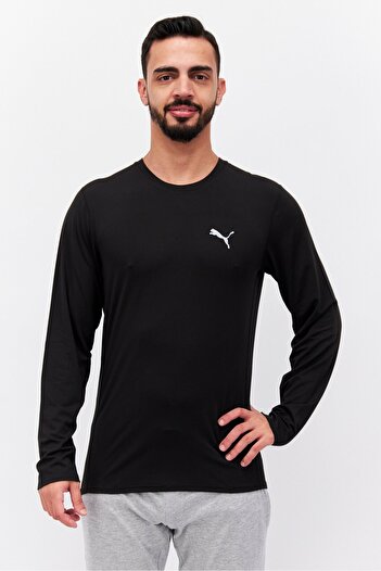 Puma Men Sportswear Fit Long Sleeve Running T-Shirt, Black