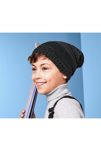 Tchibo Kid Boys Knitted Beanie Hat, Black