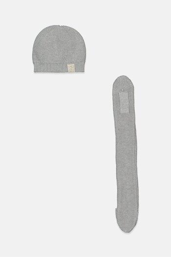Tchibo Toddler Girls Beanie Hat And Neck Scarf, Grey