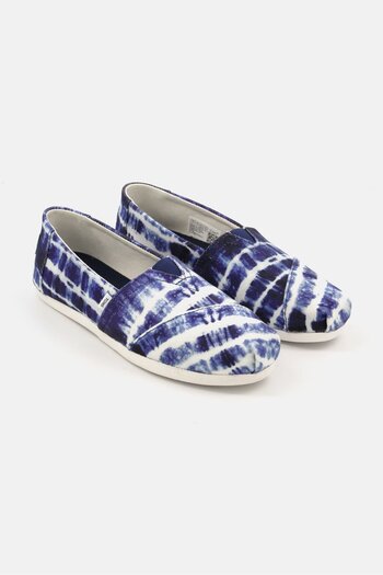 Toms Women Alpargata Canvas Slip On Flats Shoes, Blue/White