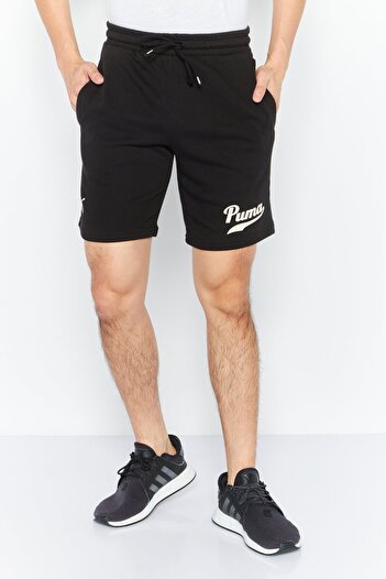 Puma Men Sportswear Fit Brand Logo Basic Shorts, Black
