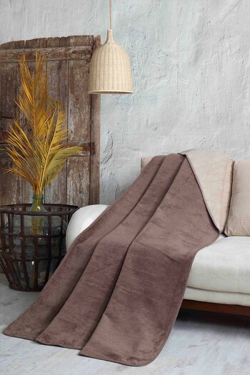 Minteks Single Egyptian Cotton Cotton Blanket - Brown and Light Coffee Shades