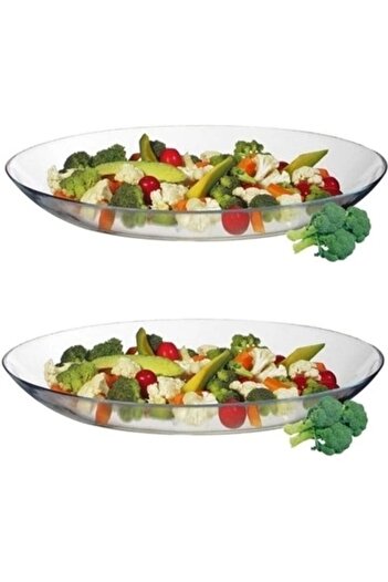 Paşabahçe 10358 Invitation 2 Piece Oval Serving Boat Plate 25 cm