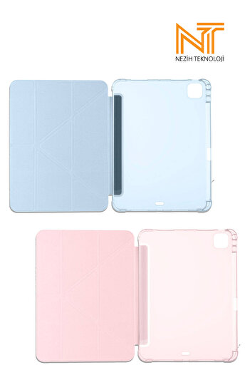 Nezih Case iPad Pro 2024 13 Inch Uyumlu Tri Folding Kalem Bölmeli Uyku Modlu Akıllı Kılıf