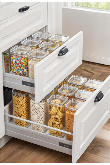 Milenay Crystal Clear Series Plastic Storage Container, Vacuum Silicone Gasket, 1.2Lt Volume, 12 Pieces