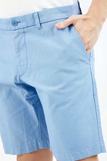 Lacoste Men Solid Bermuda Basic Shorts, Light Blue