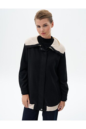 Kayra Black Stamp Jacket - Ribbed