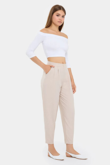 Hiccup High Waist Striped Carrot Pants