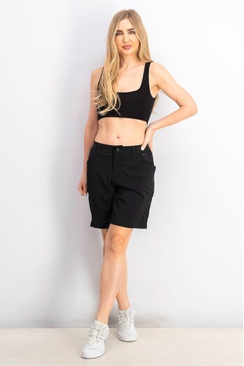 Tchibo Women Sportswear Fit Plain Hiking Shorts, Black