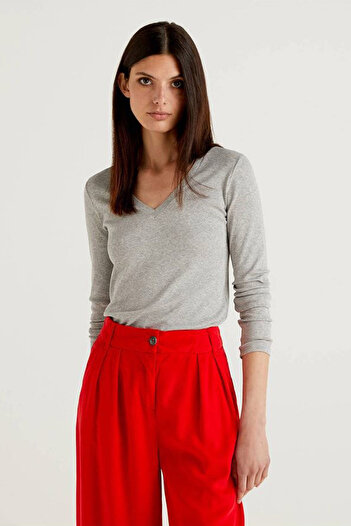 United Colors of Benetton Slogan Printed Color Block Sweatshirt