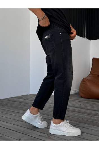 BYBASICMAN Siyah Yırtık Detaylı Boyfriend Ke-162/390/243/381