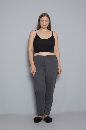 Orly More Plus Size Women's Cotton Elastic Waist Thin Fabric Pocketless Pajama Bottoms