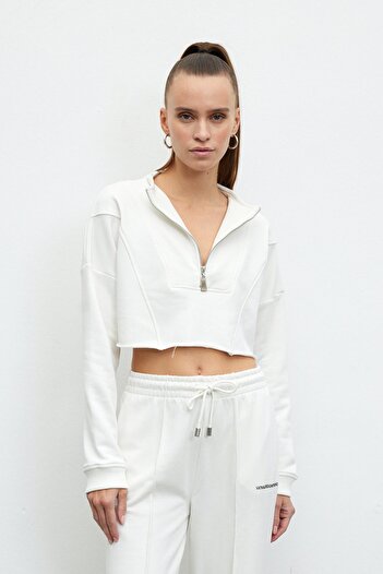 VATKALI Zipper crop sweatshirt