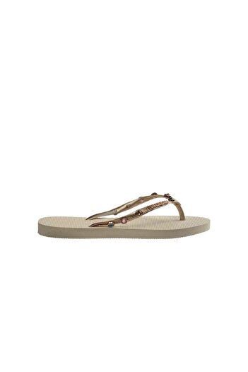 Havaianas Bege Slim Luxury Women's Slippers - Gold