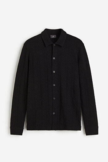 H&M Regular Fit Delik Desenli Jarse Gömlek