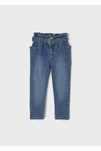 MAYORAL Kız Çocuk Denim Fit Kemerli Pantolon 4506