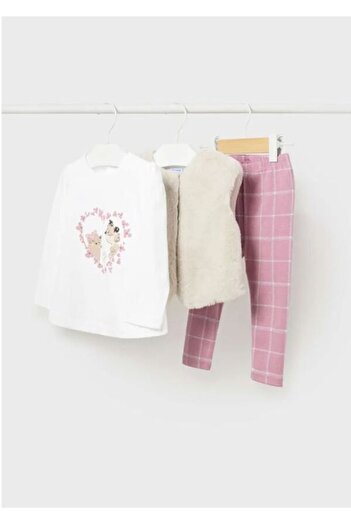 MAYORAL Baby Girl Fur Vest Set of 3 2766